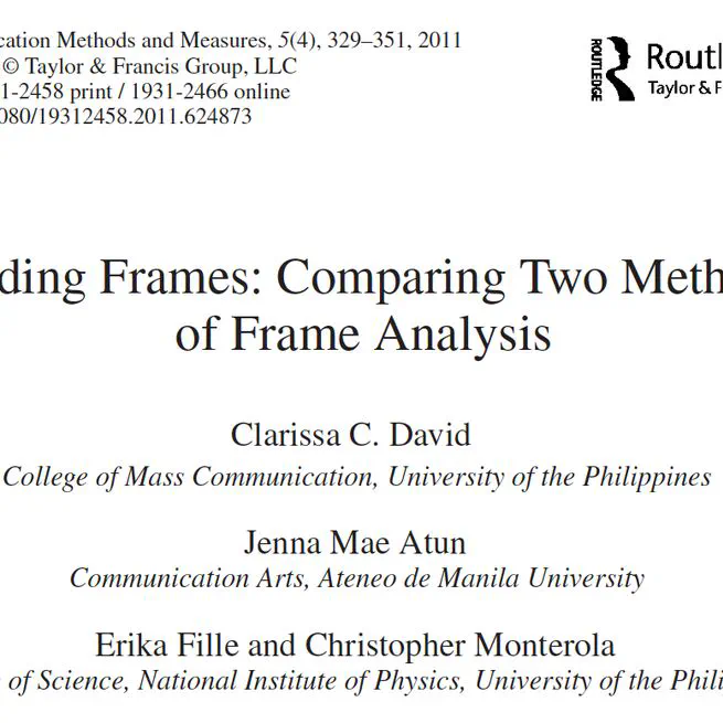 Finding Frames: Comparing Two Methods of Frame Analysis